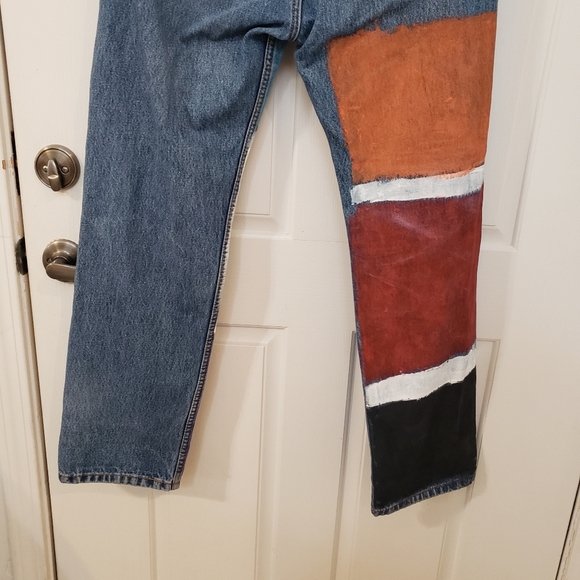 Levi's 505 custom painted size 32×30 - Picture 9 of 14